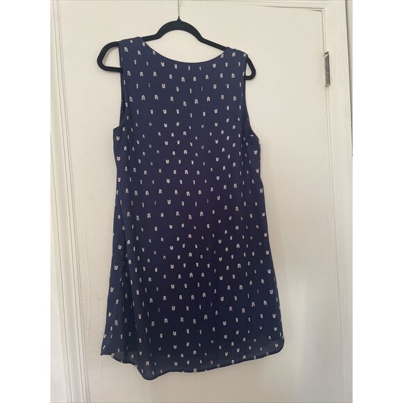 The Impeccable Pig Size Large Mini Tank Dress Navy Blue V Neck Southern Coastal - Picture 8 of 8